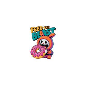 Feed the beast model alb/roșu pe tricou