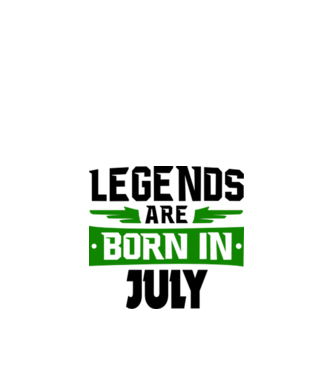 Legends are born in July model alb pe tricou
