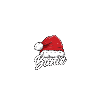 bunic Santa Hat model negru pe tricou