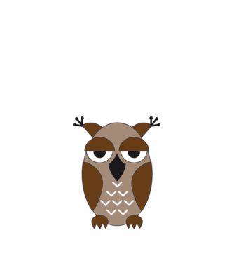 Owl model alb pe tricou