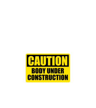 Caution Body Under Construction model negru pe tricou