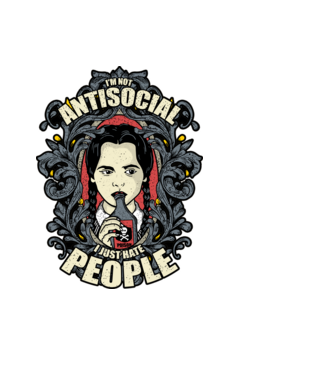 WEDNESDAY - Just hate people model negru pe tricou
