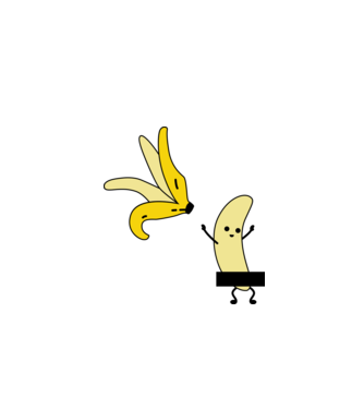 Cuplu Banană băiat model alb pe tricou