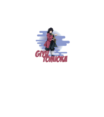 Demon Slayer Giyu model alb pe tricou