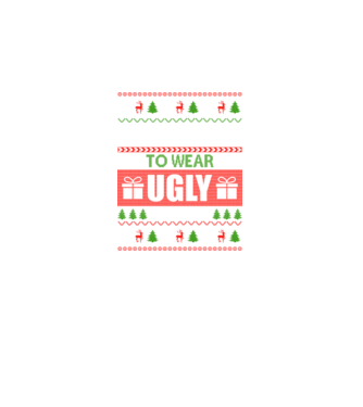 Too Cute for ugly sweater model negru pe tricou