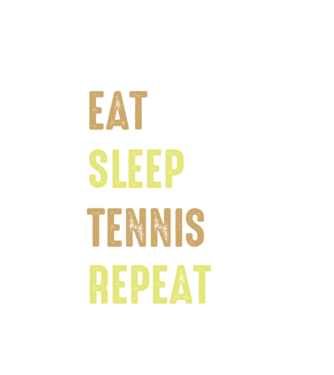eat sleep tennis repeat model alb pe tricou