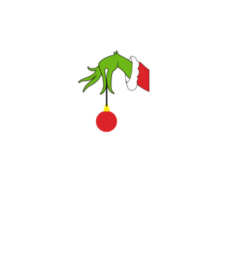 Grinch hand model alb pe tricou