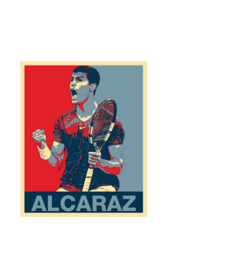 Carlos Alcaraz model alb pe tricou