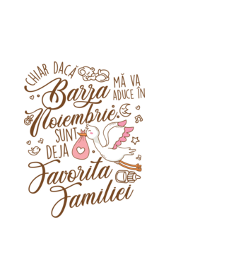 Favorita familiei NOIEMBRIE model alb pe tricou