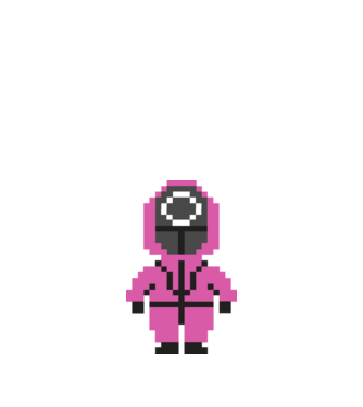 squid game pixel model negru pe tricou