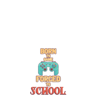 Born to game model alb pe tricou