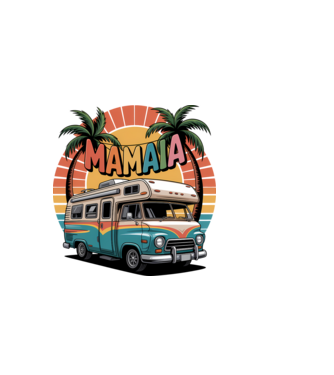 MAMAIA model negru pe tricou