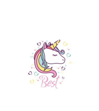 Unicorn Best model negru pe tricou