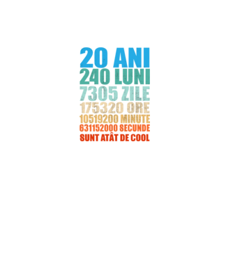 De 20 ani - luni - zile - ore - minute - secunde - sunt atât de cool model negru pe tricou