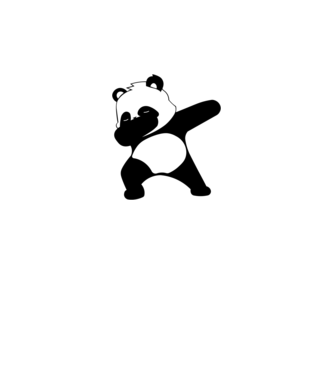 Panda DAB model alb pe tricou