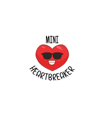 mini heartbreaker model alb pe tricou