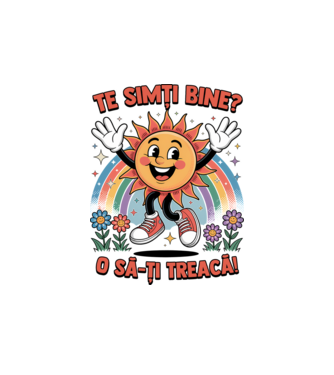 Te simți bine? model alb pe tricou