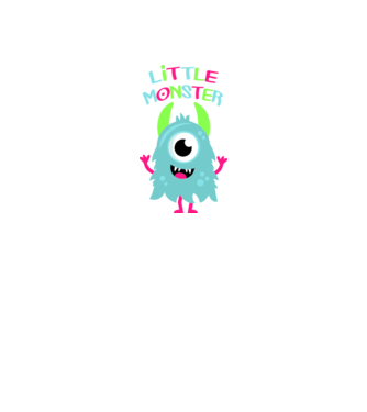 Little monster model alb pe tricou