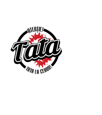 Atenție! Tata la ceaun! model alb pe tricou