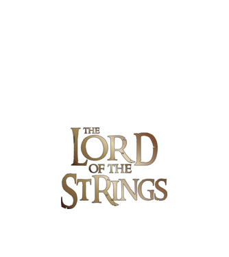 Lord of the Strings model negru pe tricou