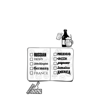 Bachelor Party World tour model alb pe tricou