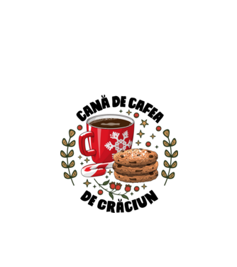 Cană de cafea de Crăciun model alb pe tricou