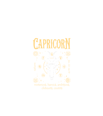 Zodiac femeie CAPRICORN golden model negru pe tricou
