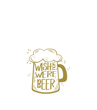 Wish u were beer model negru pe tricou