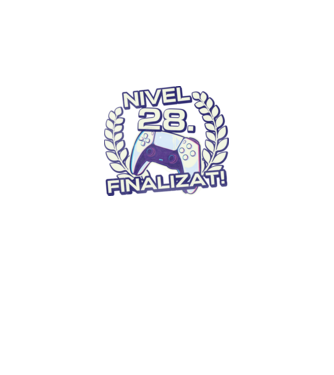 Nivel 28 finalizat! model negru pe tricou