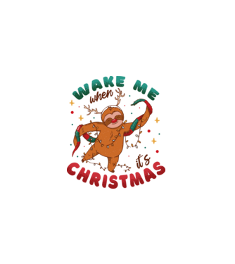 Christmas Sloth model alb pe tricou