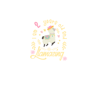 Birthday Llamazing 2 years old model negru pe tricou