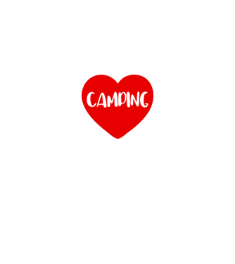 Camping heart model alb pe tricou