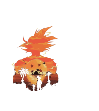 goku sunset 2 model alb pe tricou