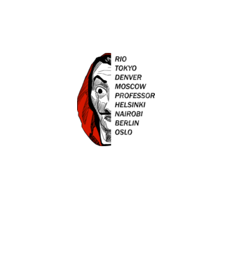 classic logo money heist white model alb pe tricou