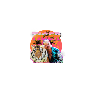 RETRO TIGER KING model albastru jeanși pe tricou