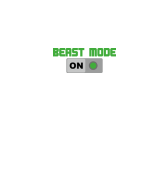 Beastmode model alb pe tricou