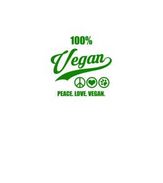100% vegan model negru pe tricou