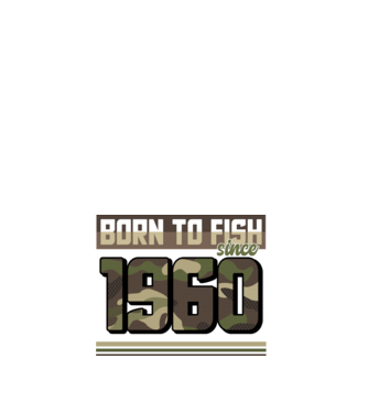 Born to fish since 1960 model alb pe tricou
