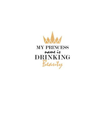 Drinking beauty gold model gri pe tricou