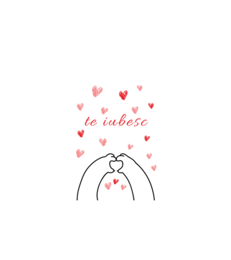 te iubesc model alb pe tricou