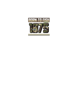 Born to fish since 1975 model negru pe tricou