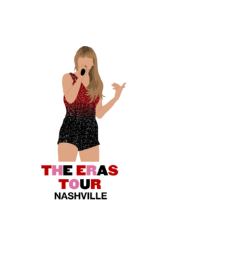 Taylor Swift The Eras Tour Nashville model albastru deschis pe tricou