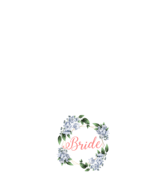 BRIDE blue floral model alb pe tricou