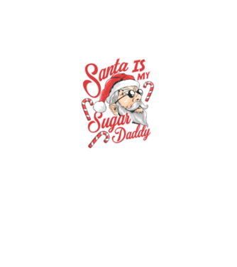 Santa is my sugar daddy model negru pe tricou