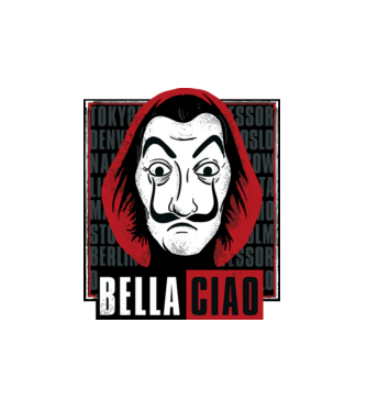 bella ciao dali model alb pe tricou