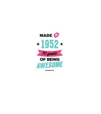 MADE in 1952 model alb pe tricou