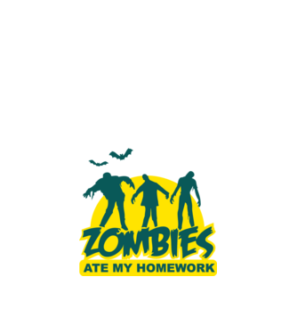 Zombies ate my homework model negru pe tricou