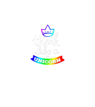 I think like a UNICORN model negru pe tricou