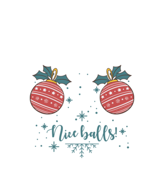 Nice Balls model alb pe tricou