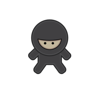 ninja model alb pe tricou
